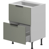 Шкаф кухонный напольный VOK B2DW_72_80 (платиновый зелёный/белый  шагрень, 800х530х870 мм)