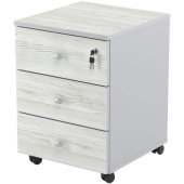 Тумба подкатная Easy Standard с замком (сосна/серый, 400x420x563 мм, 3 ящика)