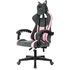 Кресло игровое KITTY серое/розовое (велюр, пластик)