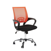 Кресло офисное Комус Мебель Easy Chair 304 оранжевое/чёрное  (сетка/ткань, металл хромированный)