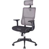 Кресло для руководителя Easy Chair 601 MC серое/чёрное (сетка, пластик)