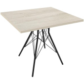 Стол обеденный Sheffilton SHT-T2/80/80 (дуб выбеленный/черный муар,  800х800х755 мм)