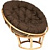 Кресло TetChair Papasan Eco коричневое (ткань, ротанг)